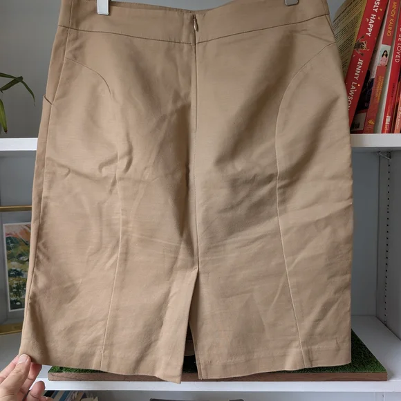 Kenar Women's Pencil Skirt in Khaki Camel Small / 2 Office Chic Preppy Capsule - Picture 4 of 6